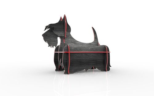 طرح اسکاتیش تریر مینی قفسه - scottish terrier mini shelf - برای دستگاه CNC چوب و لیزر (سی ان سی)