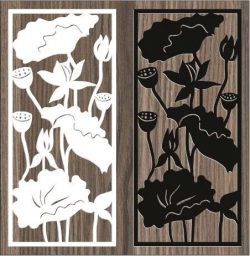 طرح پرده ی نیلوفر در دریاچه برای برش لیزر cnc - screen of the lotus in the lake for laser cut cnc ve - برای دستگاه CNC چوب و لیزر (سی ان سی)