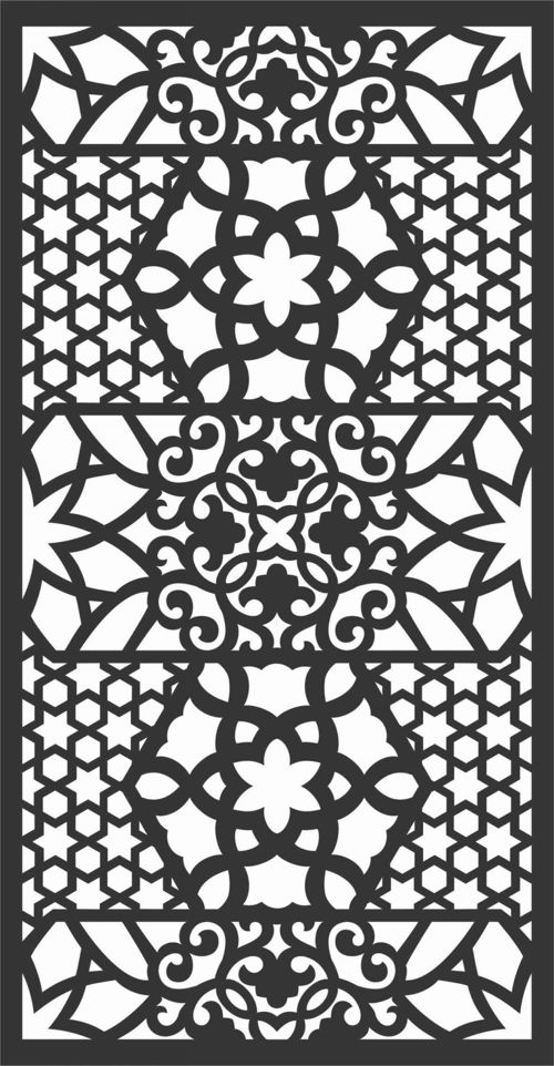 طرح الگوهای پنل صفحه درز - screen panel patterns seamless 56 - برای دستگاه CNC چوب و لیزر (سی ان سی)