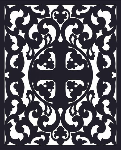 طرح الگوهای پنل صفحه درز - screen panel patterns seamless 64 - برای دستگاه CNC چوب و لیزر (سی ان سی)