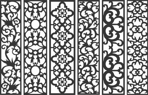 طرح الگوهای پنل صفحه درز - screen panel patterns seamless 65 - برای دستگاه CNC چوب و لیزر (سی ان سی)
