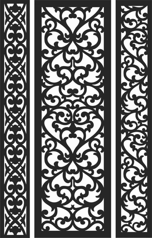 طرح الگوهای پنل صفحه درز - screen panel patterns seamless 91 - برای دستگاه CNC چوب و لیزر (سی ان سی)