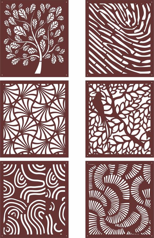 طرح مجموعه الگوهای صفحه برای برش لیزری - screen patterns collection for laser cutting - برای دستگاه CNC چوب و لیزر (سی ان سی)