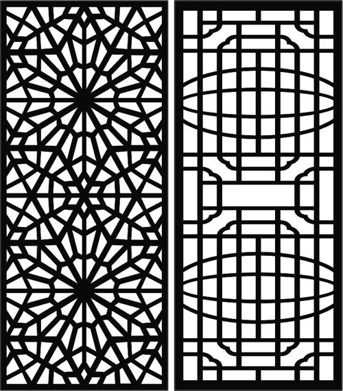 طرح‌های یکپارچه برای برش لیزری جداکننده صفحه نمایش اتاق نقاشی - screen separator drawing room seamless designs for laser cutting - برای دستگاه CNC چوب و لیزر (سی ان سی)