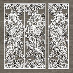 طرح اژدها شرقی برای برش لیزر cnc - screen style dragon oriental for laser cut cnc ve - برای دستگاه CNC چوب و لیزر (سی ان سی)