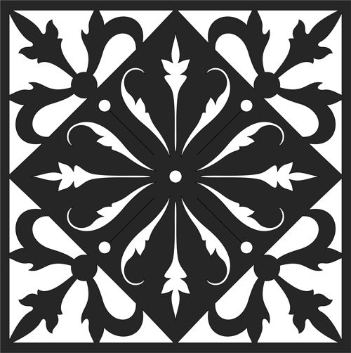 طرح جداکننده اتاق با طرح گل یکپارچه برای برش لیزری درز - seamless floral screen design room divider for laser cutting - برای دستگاه CNC چوب و لیزر (سی ان سی)