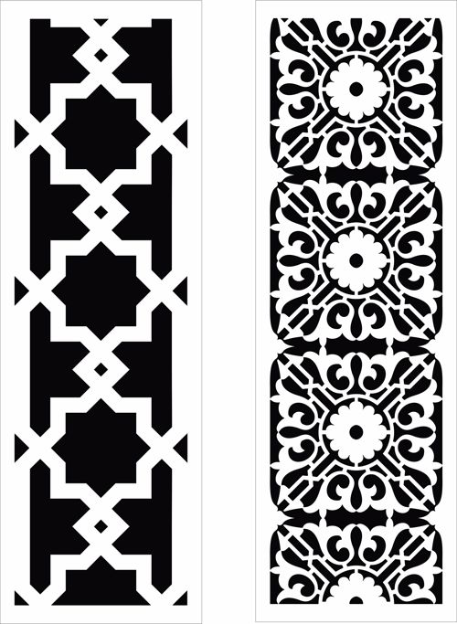 طرح مجموعه گریل یکپارچه برای برش لیزری - seamless grill set for laser cutting - برای دستگاه CNC چوب و لیزر (سی ان سی)