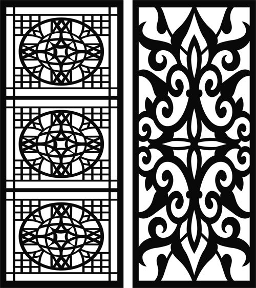 طرح جداکننده اتاق درز گلدار برای برش لیزر - seamless room divider floral screen for laser cutting - برای دستگاه CNC چوب و لیزر (سی ان سی)