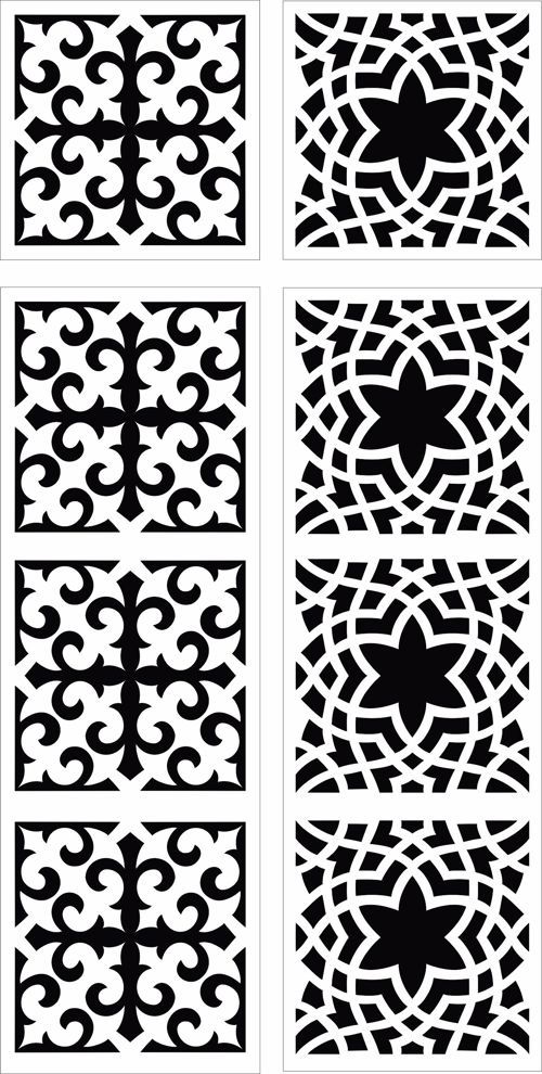 طرح‌های جداکننده گل گریل لیزری - seamless separator floral grill designs for laser cut ve - برای دستگاه CNC چوب و لیزر (سی ان سی)