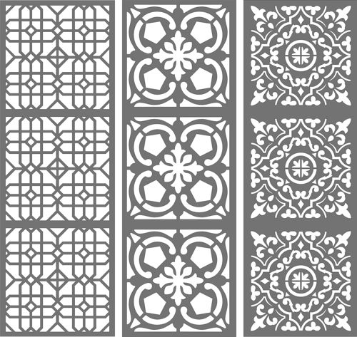 طرح الگوهای جداکننده گریل یکپارچه مجموعه برای برش لیزری - seamless separator grill patterns set for laser cut ve - برای دستگاه CNC چوب و لیزر (سی ان سی)