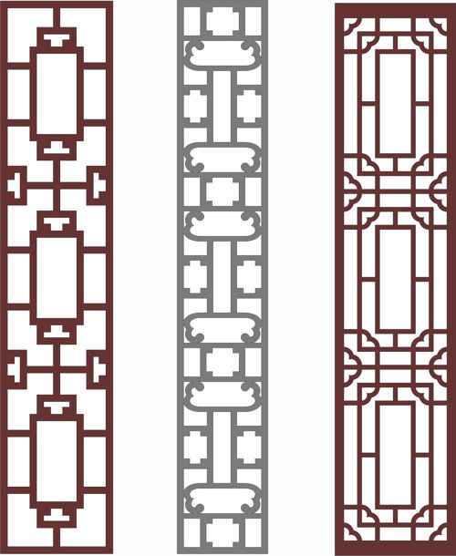طرح مجموعه پنل‌های جداکننده صفحه نمایش یکپارچه برای برش لیزری - seamless separator screen panels set for laser cut ve - برای دستگاه CNC چوب و لیزر (سی ان سی)