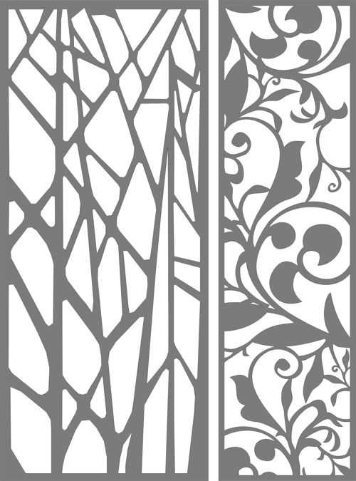 طرح الگوهای گلدار درز جداکننده صفحه نمایش برای برش لیزری - separator screen floral seamless patterns set for laser cut ve - برای دستگاه CNC چوب و لیزر (سی ان سی)