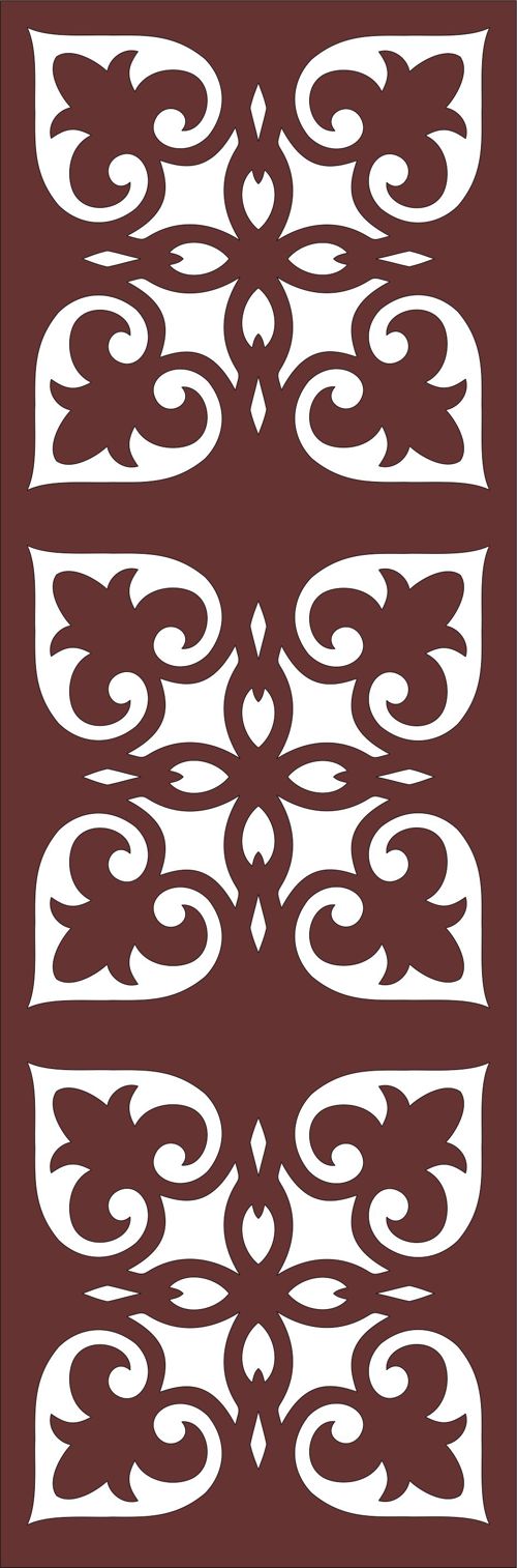 طرح‌های جداکننده درز گل گریل برای برش لیزری - separator seamless floral grill designs for laser cutting - برای دستگاه CNC چوب و لیزر (سی ان سی)