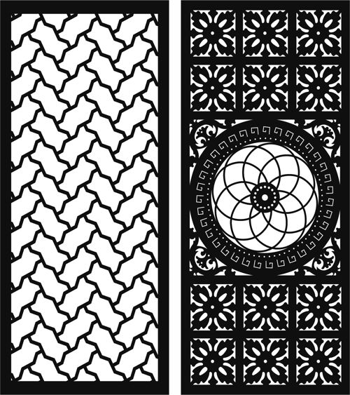 طرح جداکننده یکپارچه گلدار اتاق صفحه طراحی برای برش لیزری - separator seamless floral room screen design for laser cut ve - برای دستگاه CNC چوب و لیزر (سی ان سی)
