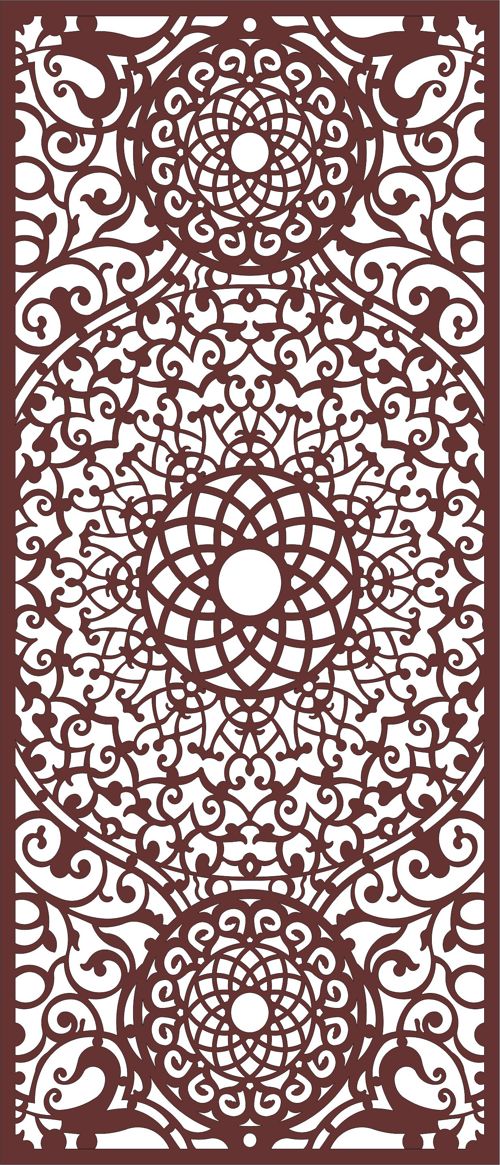 طرح جداکننده یکپارچه گلدار صفحه پنل برای برش لیزر - separator seamless floral screen panel for laser cutiing ve - برای دستگاه CNC چوب و لیزر (سی ان سی)