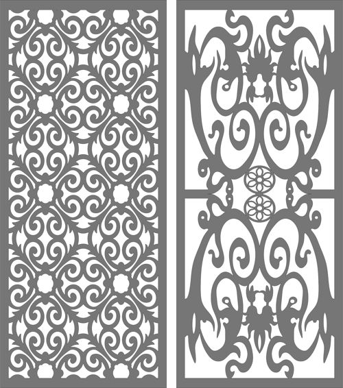 طرح مجموعه الگوهای جداکننده اتاق پنل برای برش لیزری - set of panel screen room divider patterns for laser cutting - برای دستگاه CNC چوب و لیزر (سی ان سی)