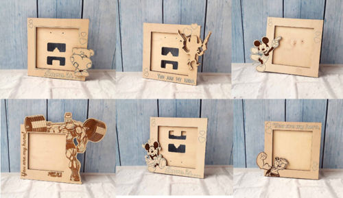 طرح مجموعه قاب عکس مدل برای برش لیزری - set of photo frames model for laser cut ve - برای دستگاه CNC چوب و لیزر (سی ان سی)