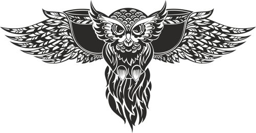 طرح شبح جغد برای برش لیزری - silhouette owl for laser cut ve - برای دستگاه CNC چوب و لیزر (سی ان سی)