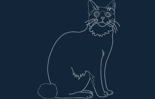 طرح نشستن گربه - sitting cat - برای دستگاه CNC چوب و لیزر (سی ان سی)