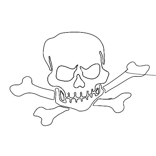طرح جمجمه خطر علامت - skull danger sign - برای دستگاه CNC چوب و لیزر (سی ان سی)