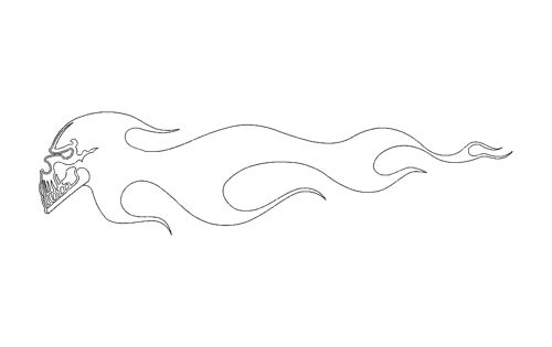 طرح جمجمه شعله - skull flame - برای دستگاه CNC چوب و لیزر (سی ان سی)