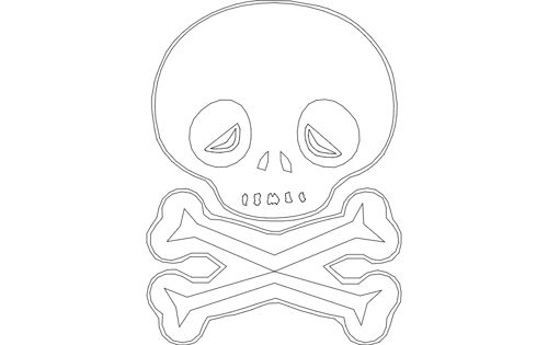 طرح جمجمه طرح - skull outline - برای دستگاه CNC چوب و لیزر (سی ان سی)