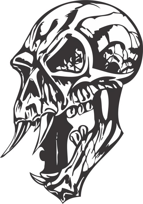 طرح برش اسکلت فایل - skulls cut file - برای دستگاه CNC چوب و لیزر (سی ان سی)
