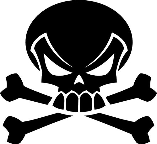طرح جمجمه شبح سر استخوان - skull silhouette head bones - برای دستگاه CNC چوب و لیزر (سی ان سی)