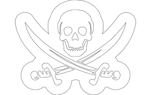 طرح جمجمه شمشیر - skull swords - برای دستگاه CNC چوب و لیزر (سی ان سی)