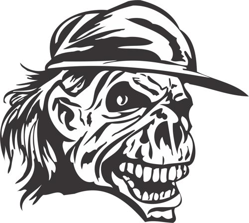 طرح جمجمه با کلاه - skull with cap - برای دستگاه CNC چوب و لیزر (سی ان سی)