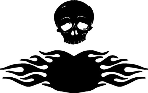 طرح جمجمه با شعله‌های آتش سه‌بعدی طرح - skull with flames 3d - برای دستگاه CNC چوب و لیزر (سی ان سی)