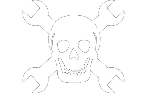 طرح آچار اسکلت - skull wrench - برای دستگاه CNC چوب و لیزر (سی ان سی)