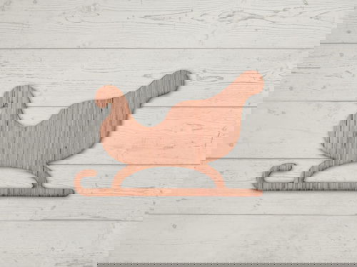 طرح برش چوب سورتمه دکور کریسمس برش لیزری - sleigh wood cutout christmas decor laser cut - برای دستگاه CNC چوب و لیزر (سی ان سی)