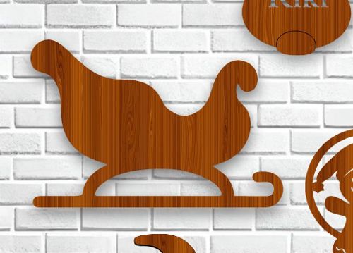 طرح برش چوب سورتمه دکور کریسمس برش لیزری - sleigh wood cutout christmas decor laser cut ve - برای دستگاه CNC چوب و لیزر (سی ان سی)