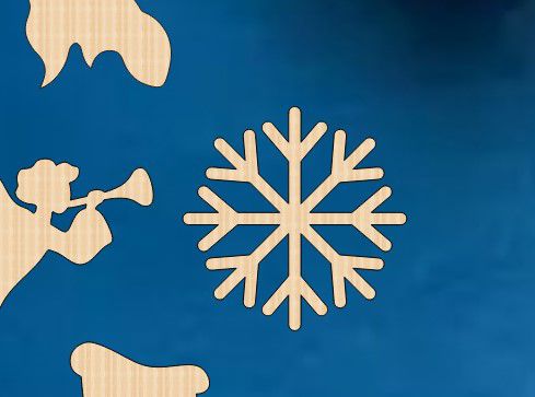 طرح برش دانه برف نهایی شکل چوب کاردستی برش لیزر - snowflake cutout unfinished wood shape craft laser cut ve - برای دستگاه CNC چوب و لیزر (سی ان سی)