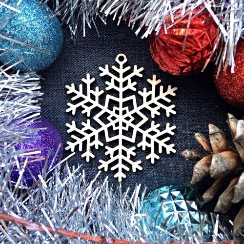 طرح تزئینات دانه برف تزئینات درخت کریسمس برش لیزری - snowflake ornaments christmas tree decor laser cut ve - برای دستگاه CNC چوب و لیزر (سی ان سی)