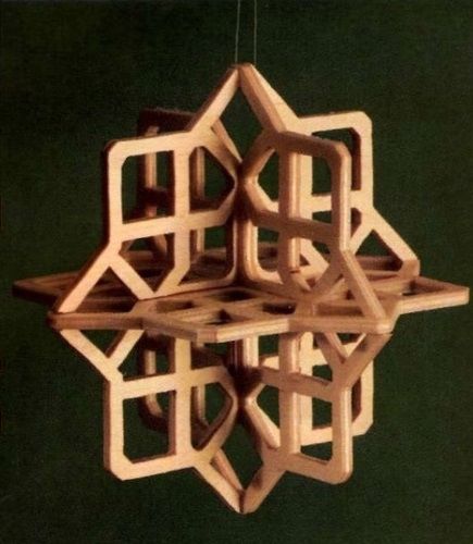 طرح دانه‌های برف پازل سه‌بعدی برش لیزری - snowflakes 3d puzzle laser cut ve - برای دستگاه CNC چوب و لیزر (سی ان سی)