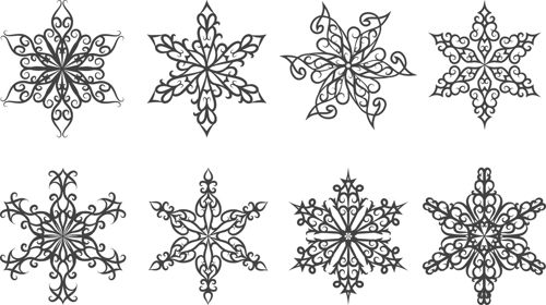 طرح برف دانه مجموعه - snowflake set ve - برای دستگاه CNC چوب و لیزر (سی ان سی)