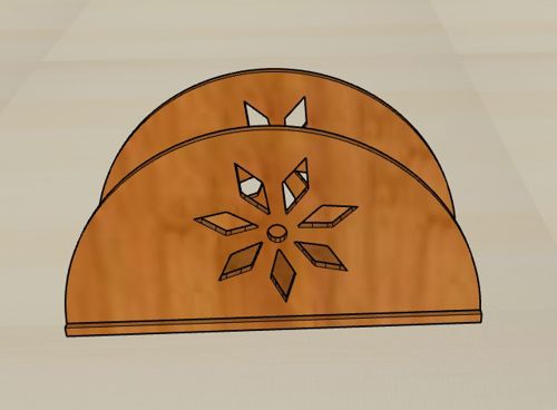 طرح دانه‌های برف تزئینات کریسمس جا دستمال میلی‌متری برش لیزری - snowflaks christmas ornaments napkin holder 3mm laser cut - برای دستگاه CNC چوب و لیزر (سی ان سی)