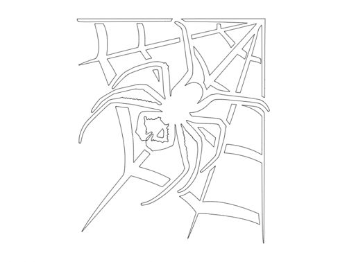 طرح عنکبوت با تار عنکبوت - spider with web - برای دستگاه CNC چوب و لیزر (سی ان سی)