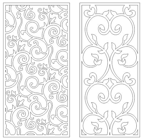 طرح الگوی گیاهان مارپیچی برای برش لیزر cnc - spiral vines pattern for laser cut cnc - برای دستگاه CNC چوب و لیزر (سی ان سی)