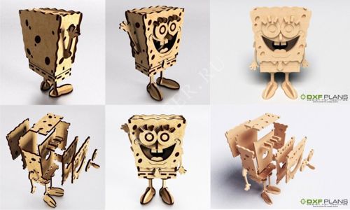 طرح نقاشی‌های سی دی آر باب اسفنجی برای برش لیزری - spongebob cdr drawings for laser cutting ve - برای دستگاه CNC چوب و لیزر (سی ان سی)
