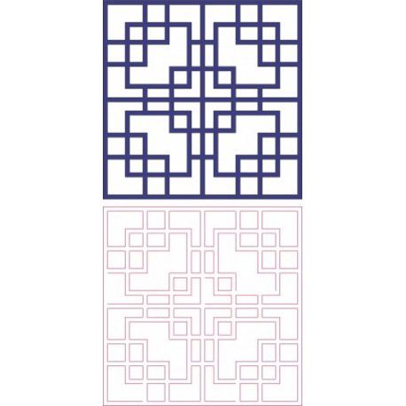 طرح الگوی مربعی وکتور هنری طرح - square pattern vector art - برای دستگاه CNC چوب و لیزر (سی ان سی)