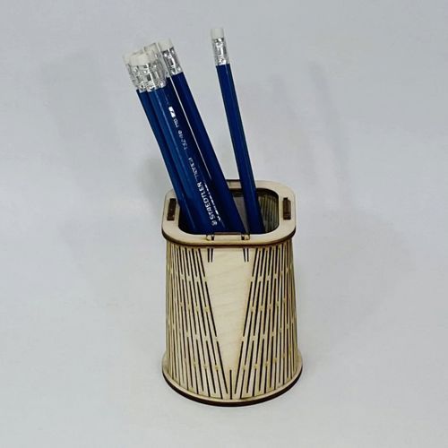 طرح گلدان قلمی مربع به گرد با لولا زنده لیزر - square to round pen pot with living hinge laser cut - برای دستگاه CNC چوب و لیزر (سی ان سی)