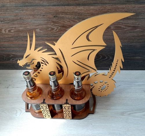 طرح پایه برای نوشیدنی به شکل اژدها برای برش لیزری - stand for beer in the shape of a dragonfor laser cut ve - برای دستگاه CNC چوب و لیزر (سی ان سی)