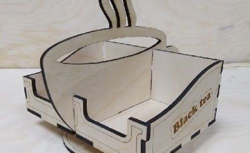 طرح پایه برای چای کیسه‌ای برای برش لیزری - stand for tea bags for laser cutting - برای دستگاه CNC چوب و لیزر (سی ان سی)