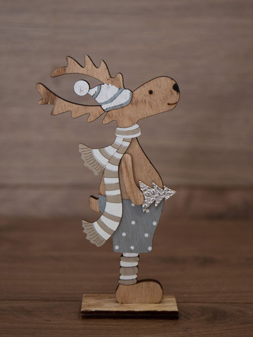 طرح گوزن ایستاده تزئینات کریسمس برش لیزری - standing deer christmas decoration laser cut ve - برای دستگاه CNC چوب و لیزر (سی ان سی)