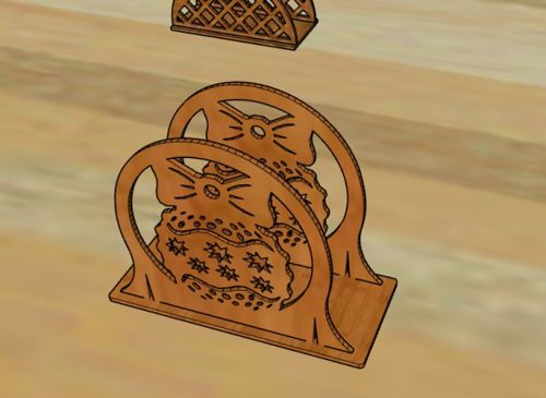 طرح جا دستمال ایستاده تزئینات کریسمس برش لیزری - standing napkin holder christmas ornaments laser cut ve - برای دستگاه CNC چوب و لیزر (سی ان سی)