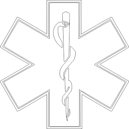 طرح لوگوی ستاره زندگی - star of life logo - برای دستگاه CNC چوب و لیزر (سی ان سی)