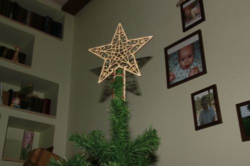 طرح ستاره روی درخت کریسمس سال نو برش لیزری - star on christmas tree new year laser cut ve - برای دستگاه CNC چوب و لیزر (سی ان سی)